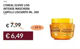 Prezzemolo e Vitale L'oreal elvive liss intense maschera capelli lisciante offerta