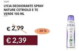 Prezzemolo e Vitale Lycia deodorante spray nature cetriolo e te verde offerta