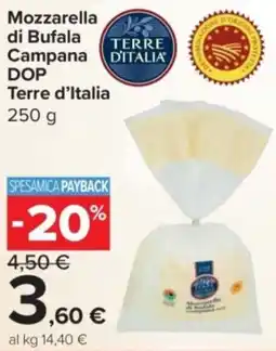 Carrefour Express Mozzarella di Bufala Campana DOP Terre d'Italia offerta