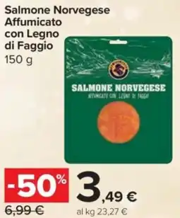 Carrefour Express Salmone Norvegese Affumicato con Legno di Faggio offerta