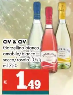 Altasfera CIV & CIV Garzellino bianco amabile/bianco secco/rosato I.G,T offerta