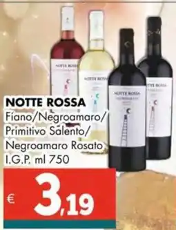 Altasfera NOTTE ROSSA Fiano/Negroamaro/ Primitivo Salento/ Negroamaro Rosato I.G.P. offerta