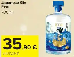 Carrefour Japanese Gin Etsu offerta