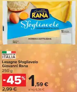 Carrefour Express Lasagne Sfogliavelo Giovanni Rana offerta