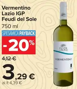 Carrefour Vermentino Lazio IGP Feudi del Sole offerta