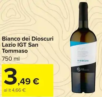 Carrefour Bianco dei Dioscuri Lazio IGT San Tommaso offerta