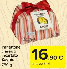 Carrefour Panettone classico Zaghis offerta