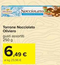 Carrefour Torrone Nocciolato Oliviero offerta