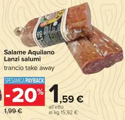 Carrefour Salame Aquilano Lanzi salumi offerta