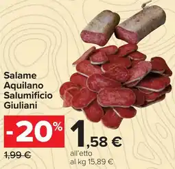 Carrefour Salame Aquilano Salumificio Giuliani offerta
