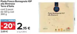 Carrefour Piada Fresca Romagnola IGP alla Riminese Terre d'Italia offerta