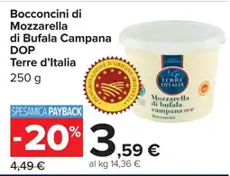 Carrefour Bocconcini di Mozzarella di Bufala Campana DOP Terre d'Italia offerta