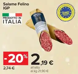 Carrefour Salame Felino IGP offerta