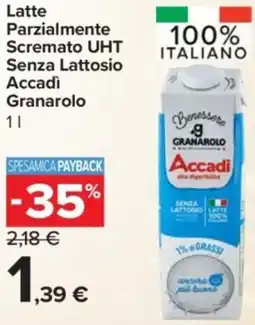 Carrefour Express Latte Parzialmente Scremato UHT Senza Lattosio Accadì Granarolo offerta