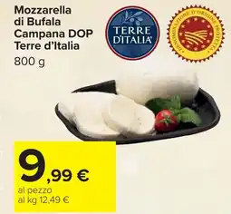 Carrefour Mozzarella di Bufala Campana DOP Terre d'Italia offerta