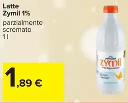 Carrefour Latte Zymil 1% offerta