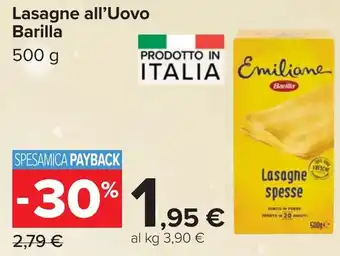 Carrefour Lasagne all'Uovo Barilla offerta