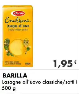 Iper Tosano BARILLA Lasagne all'uovo classiche/sottili offerta