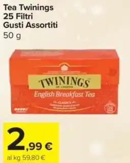 Carrefour Express Tea Twinings 25 Filtri offerta