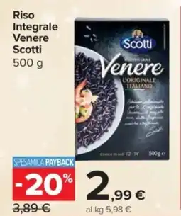 Carrefour Express Riso Integrale Venere Scotti offerta