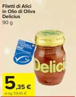 Carrefour Express Filetti di Alici in Olio di Oliva Delicius offerta