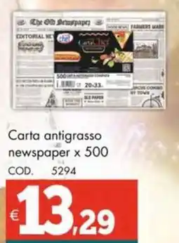 Altasfera Carta antigrasso newspaper offerta
