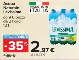 Carrefour Acqua Naturale Levissima offerta