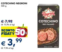 Esselunga Cotechino NEGRONI offerta