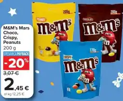 Carrefour Express M&M's Mars Choco, Crispy, Peanuts offerta