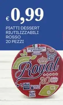 Pilato Piatti dessert riutilizzabili rosso offerta