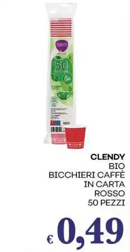 Pilato Clendy bio bicchieri caffè in carta rosso offerta