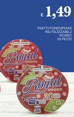Pilato Piatti fondi/piani riutilizzabili rosso offerta