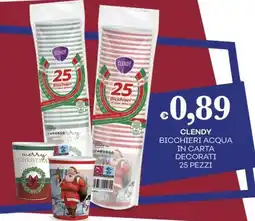 Pilato Clendy bicchieri acqua in carta decorati offerta