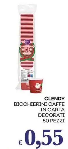 Pilato Clendy bicchierini caffe in carta decorati offerta