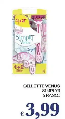 Pilato Gillette venus simply3 6 rasoi offerta