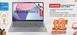 Expert Lenovo NOTEBOOK IDEAPAD SLIM 3 15IRH8 offerta