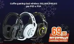 Expert nacon Cuffie gaming dual wireless RIG 600 PRO HS per PS5 e PS4 offerta