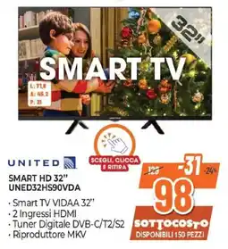 Expert UNITED SMART HD 32" UNED32HS90VDA offerta