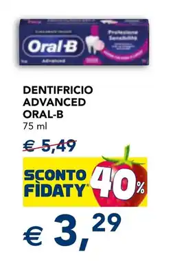 Esselunga Dentifricio advanced ORAL-B offerta