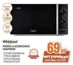 Expert Whirlpool FORNO A MICROONDE MWP103W offerta