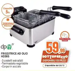Expert dpm FRIGGITRICE AD OLIO HD305 offerta