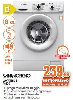 Expert SANGIORGIO LAVATRICE F810S offerta