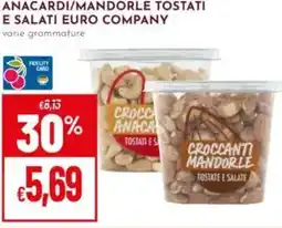 Pan Anacardi/mandorle tostati e salati EURO COMPANY offerta