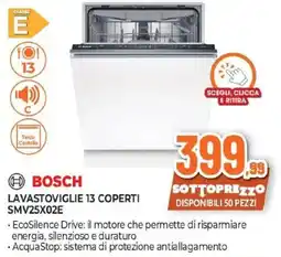 Expert BOSCH LAVASTOVIGLIE 13 COPERTI SMV25X02E offerta