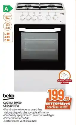 Expert beko CUCINA 50X50 CSS42014FW offerta