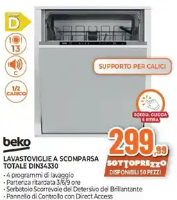 Expert beko LAVASTOVIGLIE A SCOMPARSA TOTALE DIN34330 offerta