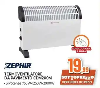 ZEPHIR TERMOVENTILATORE DA PAVIMENTO CDM200M