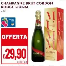 Pan Champagne brut cordon ROUGE MUMM offerta