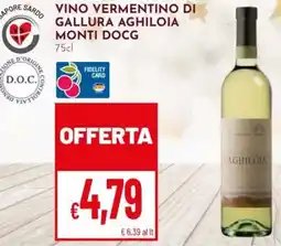 Pan Vino vermentino di gallura aghiloia monti DOCG offerta
