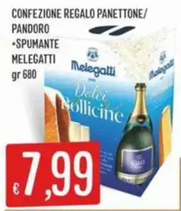 IperSisa Confezione regalo panettone/ pandoro +spumante MELEGATTI offerta